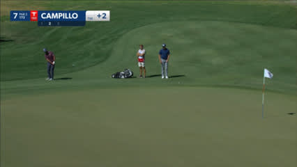 Jorge Campillo chips in from 50 feet for birdie at Valero