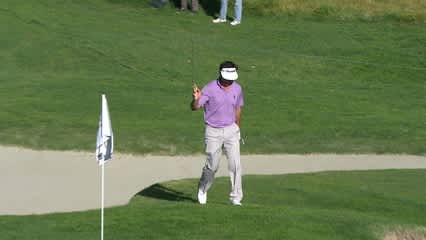 Gonzalo Fernandez-Castano holes bunker shot for birdie at Northern Trust