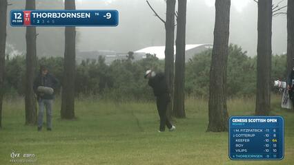 Michael Thorbjornsen drains 14-foot birdie putt on No. 12 at Genesis Scottish Open