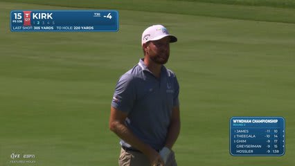 Chris Kirk drains 12-foot eagle putt on No. 15 at Wyndham