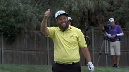 Andrew Johnston drives the par-4 15th hole at Albertsons Boise Open