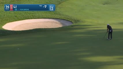 Haotong Li sinks 31-foot birdie putt on No. 14 at Biltmore Championship