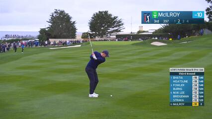 Rory McIlroy hits 104-yard approach to 7 feet, sets up birdie on No. 3 at AT&T Pebble Beach