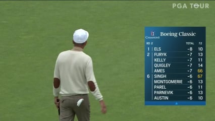 Jesper Parnevik rolls in lengthy birdie putt at Boeing Classic