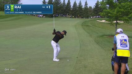 Aaron Rai gets up-and-down from 131 yards for birdie on No. 3 at RBC Canadian