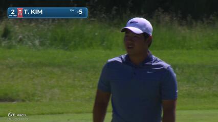 Tom Kim gets up-and-down from 144 yards for birdie on No. 2 at RBC Canadian
