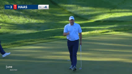 Bill Haas sends 132-yard tee shot 3 feet from the hole at John Deere