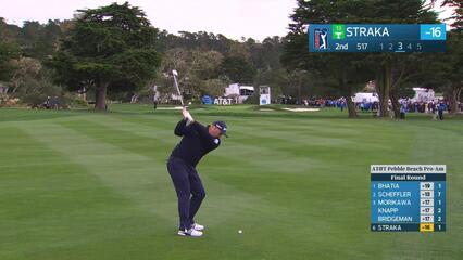 Sepp Straka pours in 18-foot birdie putt on No. 2 at Pebble Beach