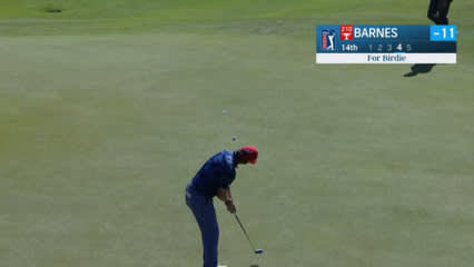 Ricky Barnes holes birdie putt at Corales Puntacana