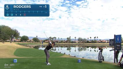 Patrick Rodgers sinks 20-foot birdie putt on No. 6 at The American Express