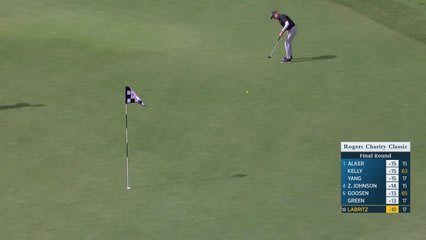 Rob Labritz makes eagle putt on No. 18 at Rogers Charity Classic