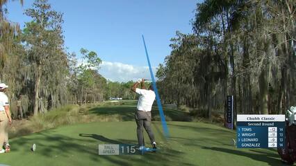 Ángel Cabrera makes birdie on No. 16 at Chubb Classic