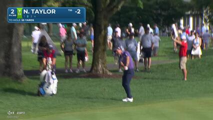 Nick Taylor's 55-yard approach sets up birdie on No. 2 at Travelers
