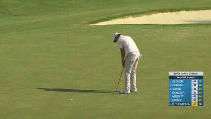 Davis Thompson sinks 6-foot putt for birdie on No. 17 at John Deere