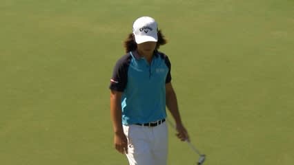 Richard H. Lee converts a 32-foot birdie putt from the fringe at THE PLAYERS