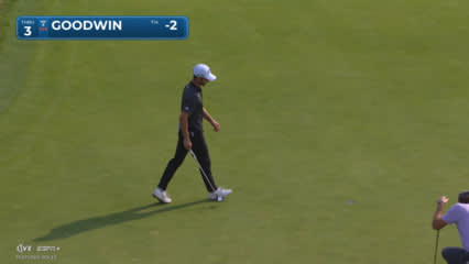 Noah Goodwin pours in a 23-foot birdie putt at Farmers