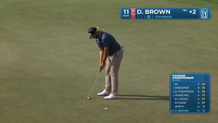 Daniel Brown taps in from 3 feet for birdie on No. 11 at Valspar