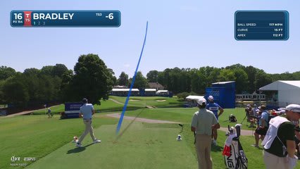 Keegan Bradley sinks 38-foot birdie putt on No. 16 at Wyndham