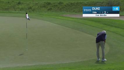 Ken Duke holes out for birdie on No. 15 at Rogers Charity Classic