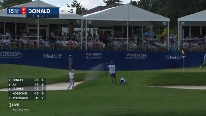 Luke Donald gets up-and-down from bunker for birdie at Wyndham