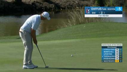 MJ Daffue rolls in 14-foot birdie putt at Zurich Classic