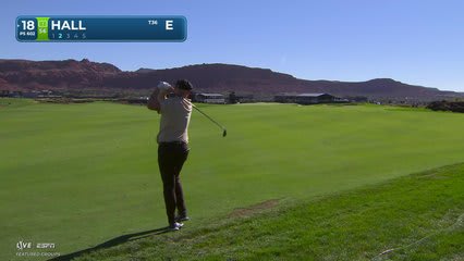 Harry Hall sinks 7-foot birdie putt on No. 18 at Bank of Utah