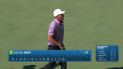 Kevin Roy drains 4-foot putt for birdie on No. 13 at Baycurrent
