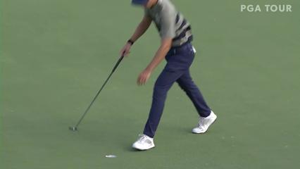 Seth Reeves sinks a 20-foot birdie on No. 17 in Round 4 at Sanderson Farms