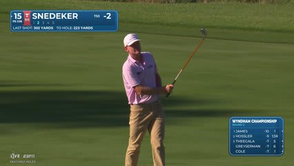 Brandt Snedeker sinks 23-foot eagle putt on No. 15 at Wyndham