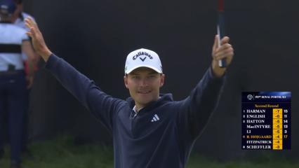Rasmus Højgaard pumps up crowd with closing birdie at The Open