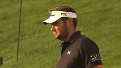 Jeff Overton makes a 27-foot birdie chip at John Deere