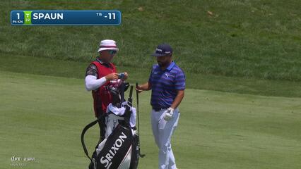 J.J. Spaun's 109-yard approach sets up birdie on No. 1 at Travelers