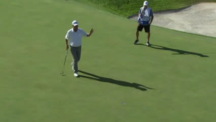 Wes Short, Jr. rolls in birdie putt at Ascension Charity Classic