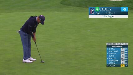 Bud Cauley sinks 21-foot eagle putt on No. 2 at AT&T Pebble Beach