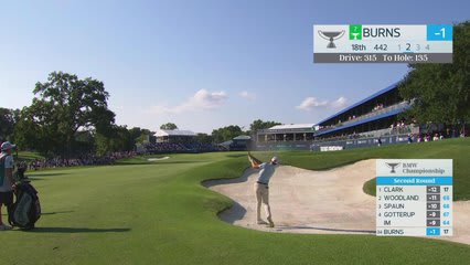 Sam Burns's 126-yard bunker shot sets up birdie on No. 18 at BMW Championship