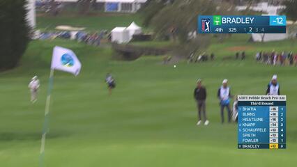 Keegan Bradley hits 38-yard approach to 3 feet, sets up birdie on No. 4 at AT&T Pebble Beach