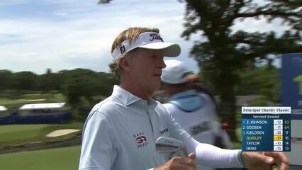 Brett Quigley makes birdie on No. 17 at Principal Charity Classic
