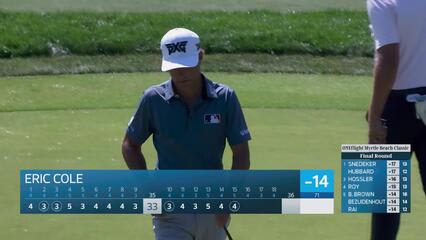 Eric Cole sinks 5-foot putt for birdie on No. 15 at ONEflight Myrtle