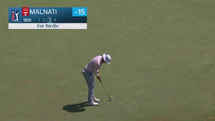 Peter Malnati sinks 29-foot birdie putt on No. 16 at Biltmore Championship
