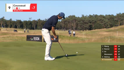 Ugo Coussaud sinks curves in big breaking birdie putt at Genesis Scottish Open