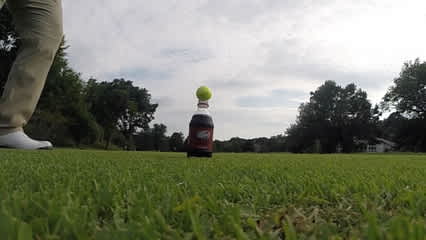 Closest to the pin… off a Dr Pepper bottle?