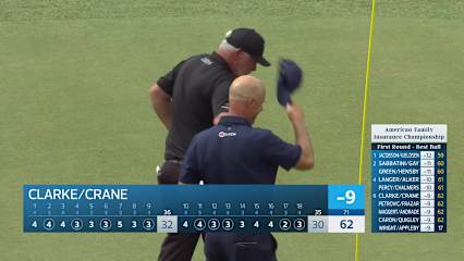 Team Clarke/Crane makes birdie putt on No. 18 at American Family Insurance Championship