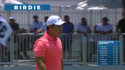 Tom Kim hits tee shot to 6 feet, sets up birdie on No. 16 at Charles Schwab