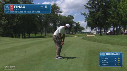 Tony Finau sinks 22-foot birdie putt on No. 6 at John Deere
