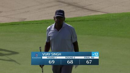 Vijay Singh makes birdie on No. 18 at Mitsubishi Electric Championship at Hualalai
