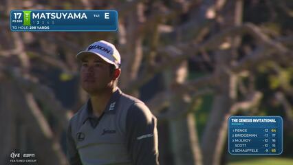 Hideki Matsuyama chips in from 53 feet for birdie on No. 17 at The Genesis