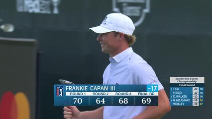 Frankie Capan III sinks 17-foot birdie putt on No. 18 at Sanderson Farms