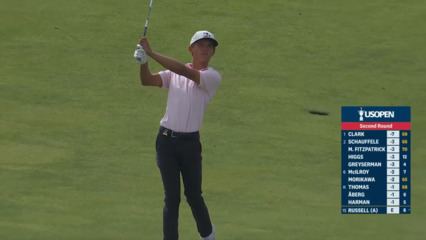 Miles Russell hits tight approach for birdie in Round 2 of U.S. Open