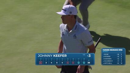 John Keefer sinks 30-foot birdie putt on No. 18 at Farmers