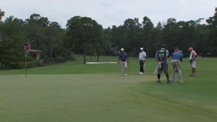 Scott Dunlap holes birdie putt from off the green at Insperity Invitational